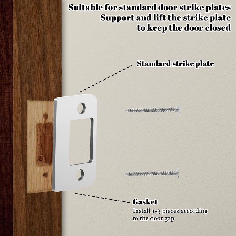 Door Strike Shim Plates, Standard Size Spacer Deadbolt Restorer Strike