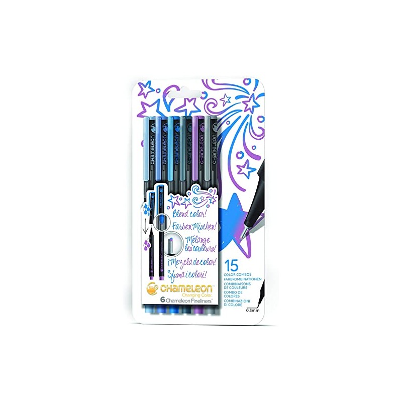 Chameleon Pen Blendwriter Cool Set of 6 Illustration Pens