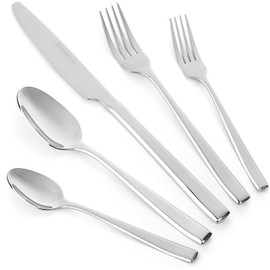 dokaworld Stainless Steel Flatware - Silverware Set for 8-40 Piece Cutlery Set - 18/10 Flatware Set - Silverwear Set - Dinnerware Stainless Steel Flatware Set - Spoons and Forks Set Stainless Steel