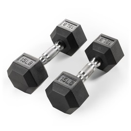 MARCY Rubber Hex Dumbbell Sold in Pair - 15lbs