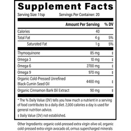 Global Healing Black Seed Oil Organic Cold Pressed - Unrefined Black Cumin Seed - 100% Pure Nigella Sativa Oil - Premium Liquid in Glass Bottle for Skin, Hair and Immunity