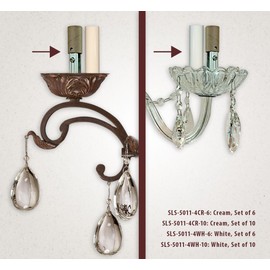 Royal Designs Chandelier Socket Covers - Paper Insulation - Cream - 4 in - Set of 6