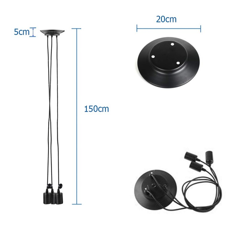 iDEGU Modern and Retro Pendant Light, 3 Arms DIY Spider