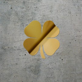 Decal Stickers of 4 Leaf Clover 2 (Metallic Gold) (Set of 2) Luxury Weatherproof Vinyl Decal Stickers for Laptop Desktop Smartphone Car Dirt Bike Wall Room Mason Jar - BICVER1911842GOW19Y24