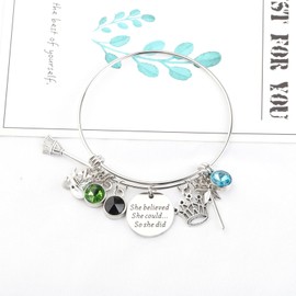 MYOSPARK Wicked Inspired Musical Gift Wicked Charm Bracelet Elphaba and Glinda Charm Bracelet Broadway Musical Lover Gift (Musical Win Br)