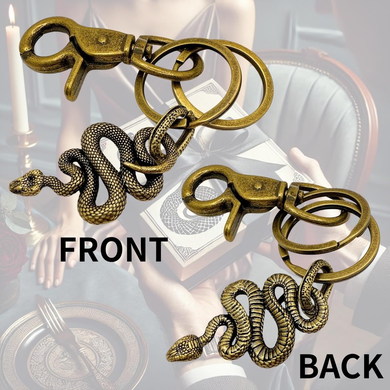 AhhYouMe Snake Real Key Chain Ring Hook Car Motorcycle Accessories
