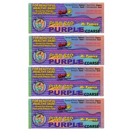 Mr. Pumice Purple PUMI Bar - Extra-Coarse, Pumice Stone for Feet Callus Remover, Pedicure Tools for Feet, Foot Scrubber for Dead Skin Remover, Foot Care, 4 Pack