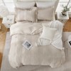 MOVE OVER Beige Ruffle Comforter Set King 3 Pieces Seersucker