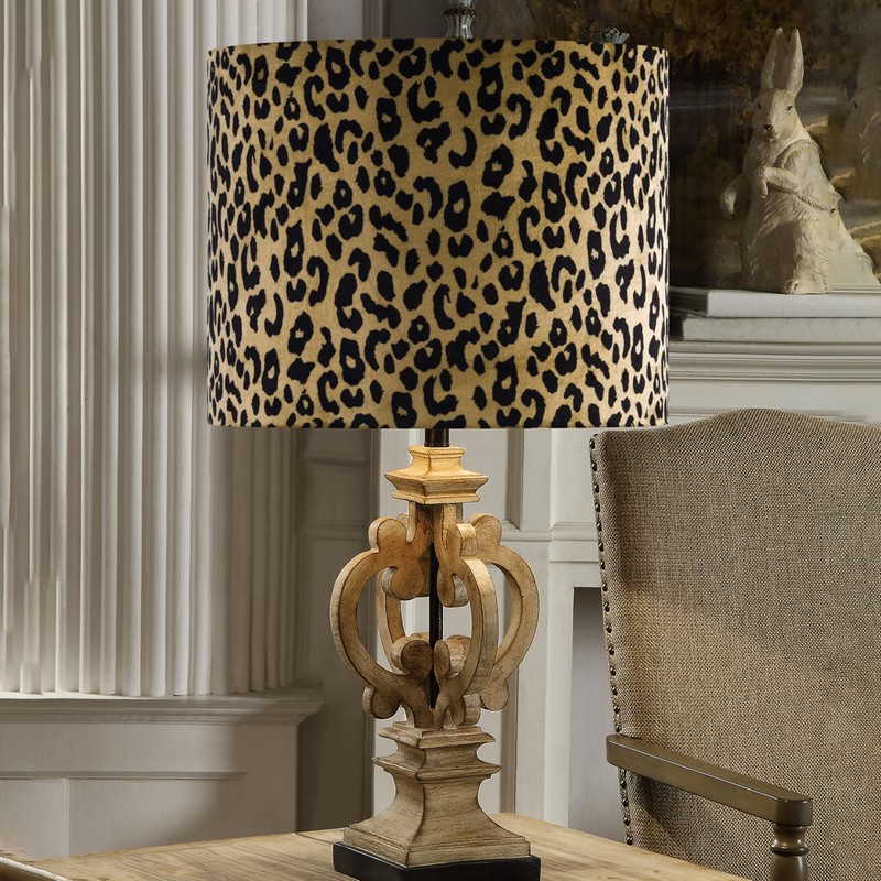 GOSO Drum Leopard Lamp Shades for Table Lamps Set of