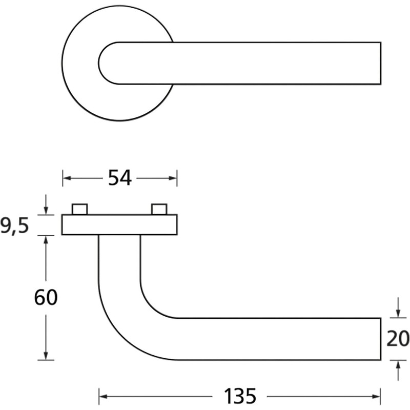 Beschläge Hamburg SBL 1100 Door Handles with Profile Cylinder Rosettes