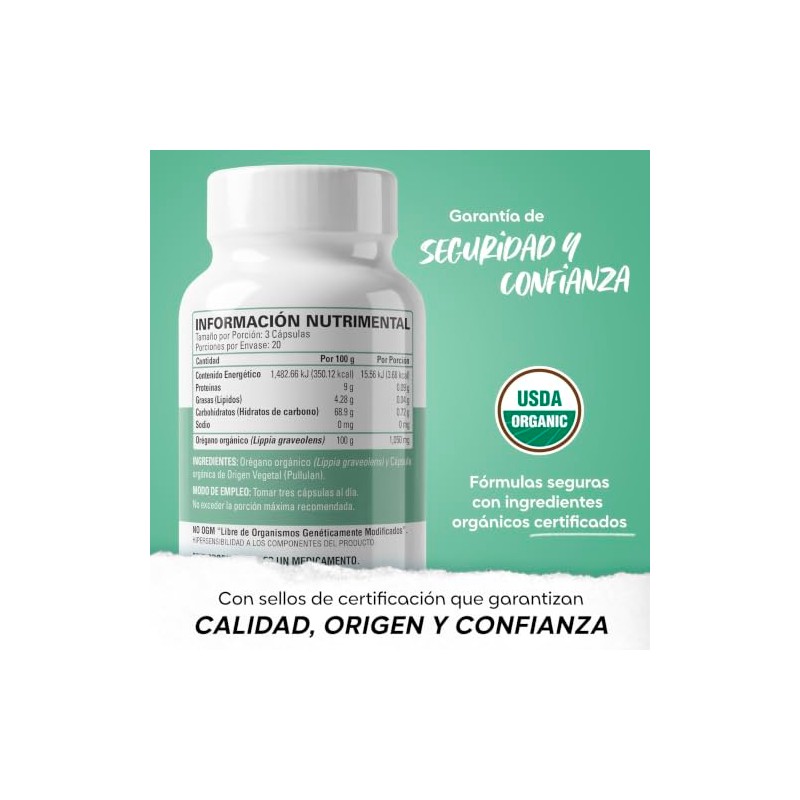 Organic Side - Orégano Orgánico - 60 Capsulas vegetales