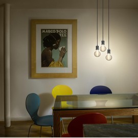LEDVANCE Vintage 1906 Pendant Light Bobbin E27, Gun Metal, Max. 25 W (LED 15 W), E27 Socket, Interior Pendant Light, Round Canopy, Combination with 1906 Vintage or Smart Lamps