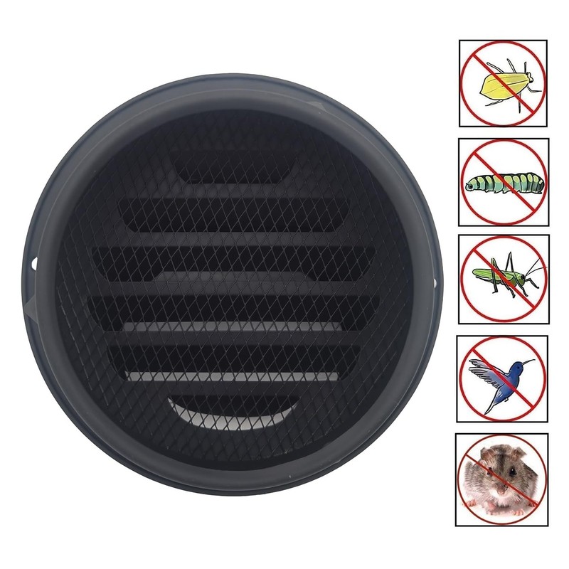 4 Inch Black Circular Arc Air Vents, JSIXASO Stainless Steel