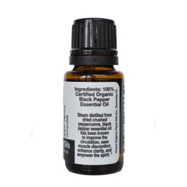 Organic Black Pepper Essential Oil (5 ml) - 100% Pure Undiluted Therapeutic Grade Essential Oil by Prana Organic Plant Oils