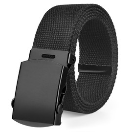 Men's Tactical Belt, 125 cm Military Work Belt, 3.8 cm Nylon Black Belt with Quick Release Metal Buckle, Free Adjustable Tactical Belt, black