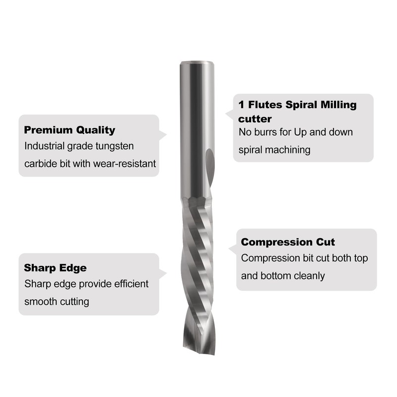 Compression CNC Router Bit Set 1/8 Inch Shank 3.175mm Cutting