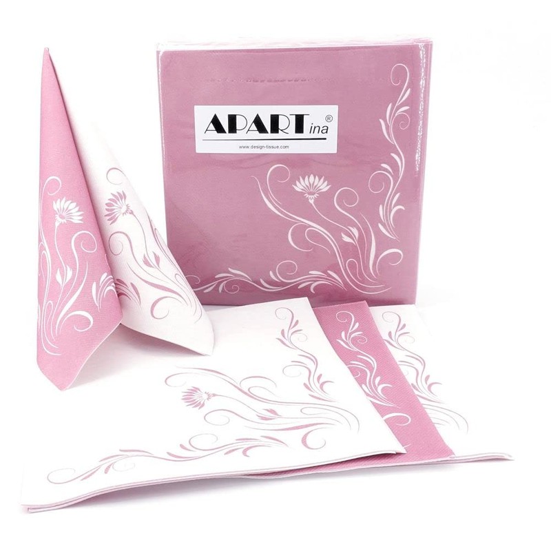 50 napkins flowers 40 x 40 cm fabric-like Airlaid Elegantia,