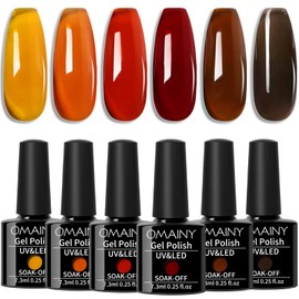 Juego de esmaltes de uñas en gel, marrón, translúcido, transparente                                                                                   