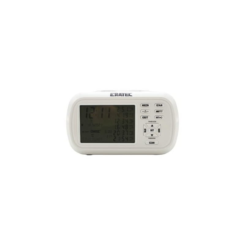 ERATEC AZ-6500 Ezan Saati Prayer Clock Azan Clock (White)