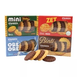 cookie ERASERS 20pz De Gomas Forma De Galleta Kawaii Borradores 4 Cajitas