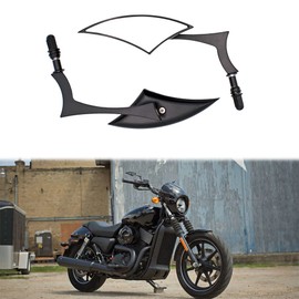 Handlebar Mount Mirrors,Left & Right Side Long Stem Rearview mirrors for 1982-2024 Harley Models,for CVO Dyna Electra Glide Road Glide Road King Softail Street Glide Sportster 1200 883,Black