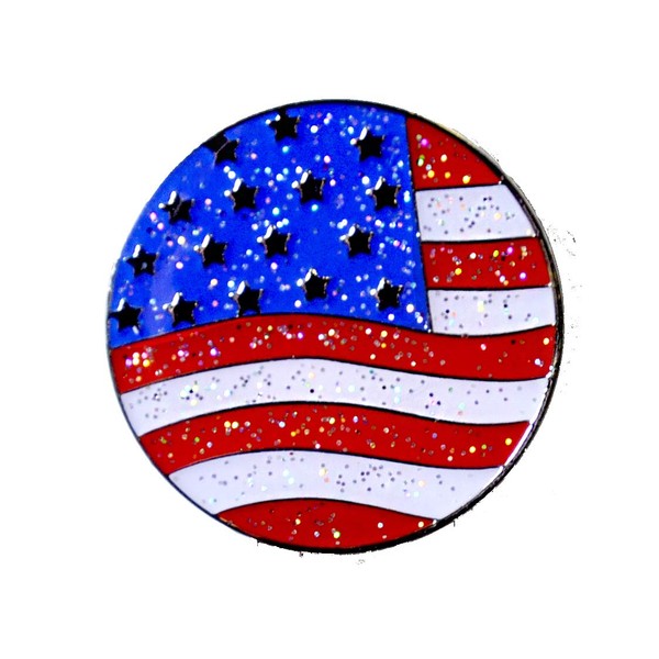 Navika American Flag Ball Marker/Glitzy Comes with Magnetic Hat Clip