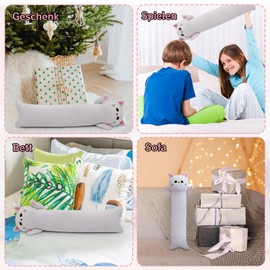 Desdfcer Cat Plush Hug Pillow Toy - Cat Plush Toys Cushion Toy - Cat Cushion Plush for All Ages - Gift for Christmas Birthday Children's Day (White-53 cm)