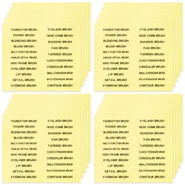 HINZIC 420 PCS Makeup Brush Label Stickers, 10 Sheets Self-Adhesive Waterproof Brush Name Labels, Foundation Brushes Beauty Organization Labels for Beauty Salon Personal Use Women Girls