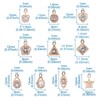 80pcs/Box Clear Cubic Zirconia Charm Pendants Mixed Shapes Alloy Dangle