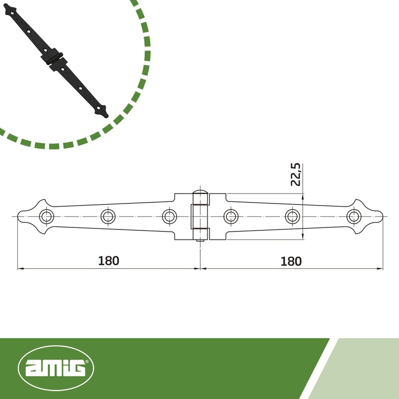 Amig - Cerniera a due lame nera Mod. 552 |