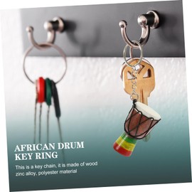 jojofuny Djembe Drum Keyring Music Keychain Pendant Handbag African Djembe Key Model Present Ring Musical Mini Rings Birthday