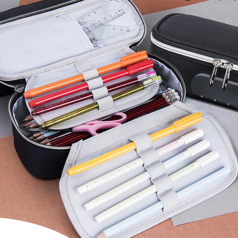 Dpofirs Portable Safe Box, Lockable Pencil Case, Security Case Lock