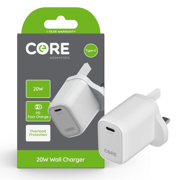 Core Essentials | USB C Wall Charger Plug | Fast