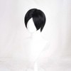 Osseoca- Peluca de pelo corto negra con flequillo y raya