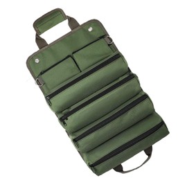 Shengsenfu Tool Organizers, Small Tool Bag With Detachable Pouches, Heavy Duty Roll Up Tool Bag Organizer With 6 Tool Pouches, Super Roll Tool Roll, Multi-Purpose Tool Roll Up, Wrench Pouch (Green)