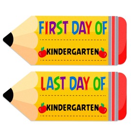 WaaHome First & Last Day of School Chalkboard Sign 5.5"x13.7" Double Sided Back to School Sign Gifts for Kids Girls Boys, First Day of Kindergarten Preschool 1st Grade Board Sign Photo Prop