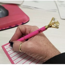 Penco 2 Diamond Top Pens With 2 Pink Bags With Ribbon Logo.