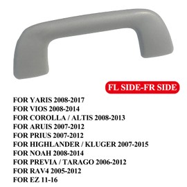 E-Vniko Front Roof Pull Grab Handle Compatible for Toyota Corolla Rav4 Yaris Vios Replace 74610-52020 Gray Grab Rail Handle Front Handrail Without Hook 1Pcs