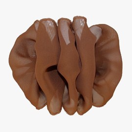 Ladiesway Large Chiffon French Clip Hair Bow | Handmade in USA | Metal Barrette Large Size Fabric Ribbon Scarf Flower Rose | Accessories for Women & Girls Thick or Fine Hair | Vintage Style (Brown)