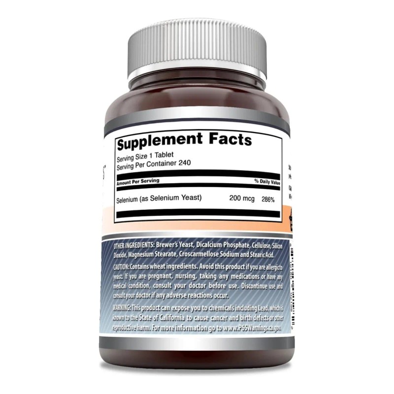 Selenio Selenium 200 Mcg 240 Tabletas Anticancerigeno Sabor Sin Sabor