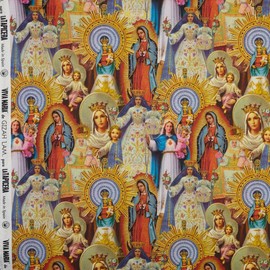 Kt KILOtela - Canvas Fabric by the Metre, Digital Print, Half Panama Organic Cotton, Decoration, Upholstery, Cushions, Curtains, Bedspreads, Width 280 cm, Viva María