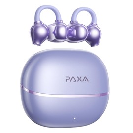 PAXA Clip On Earbuds Cuff Design Open Ear Headphones Bluetooth 5.4 Running Earbuds IP45 Waterproof,ENC Crystal Clear Calls,Stereo Bass Audio Sports Ear Buds for Fitness,Workouts,Earclip7,Purple