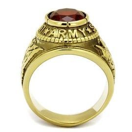 YourJewelleryBox Mens army ring ruby gold usa signet pinky chunky Size Z TK414706G