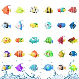 HyzaPhix Artificial Fish Fake Fish Artificial Floating Fish Tropical Fish Set of 30 Aquarium Aquarium Ornaments Objects Cute Realistic Artificial Aquarium Aquarium Decor Decoration Ornaments Ornaments