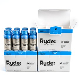 Ryde: Relax Shot | Raspberry Flavor | Ginseng & Chamomile | 0 Calories, 0 Sugar | 2 FL OZ Shots | Helps You Relax* (24 Pack)