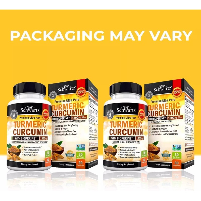 Turmeric Curcumin with Black Pepper Extract 1500mg High Absorption Potent,