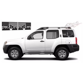 ANYStickerYouWant x2 American Flag Mountain & Trees Vinyl Decals Fits Nissan Xterra 2005-2015