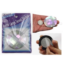 KraftGenius Allstarco 60mm Huge Self Adhesive Round Jewels - 1 Piece (Crystal AB)