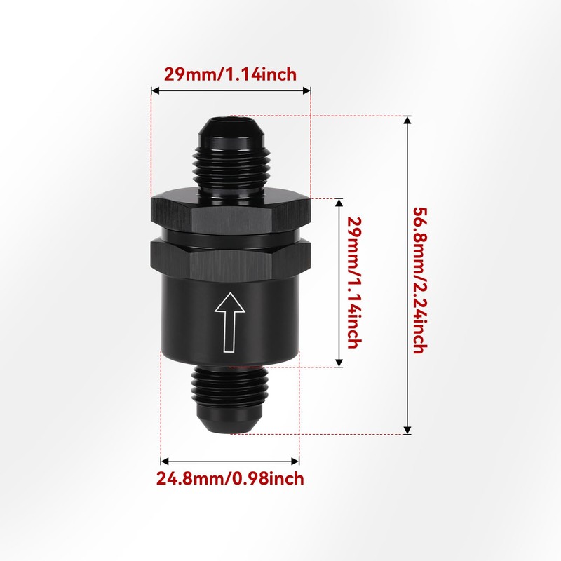Podavelle 6AN Non Return One Way Inline Check Valve Fitting