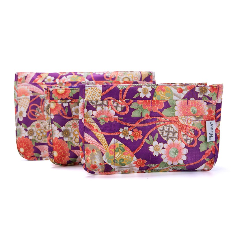 Periea Handbag Organiser - Daisy - Large, Purple Floral
